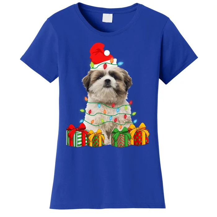 Xmas Shih Tzu Dog Christmas Lights Puppy Lover Meaningful Gift Women's T-Shirt