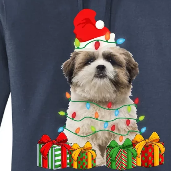 Xmas Shih Tzu Dog Christmas Lights Puppy Lover Meaningful Gift Women's Pullover Hoodie