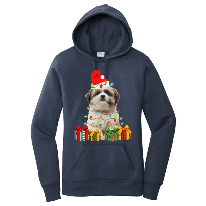 Xmas Shih Tzu Dog Christmas Lights Puppy Lover Meaningful Gift Women's Pullover Hoodie