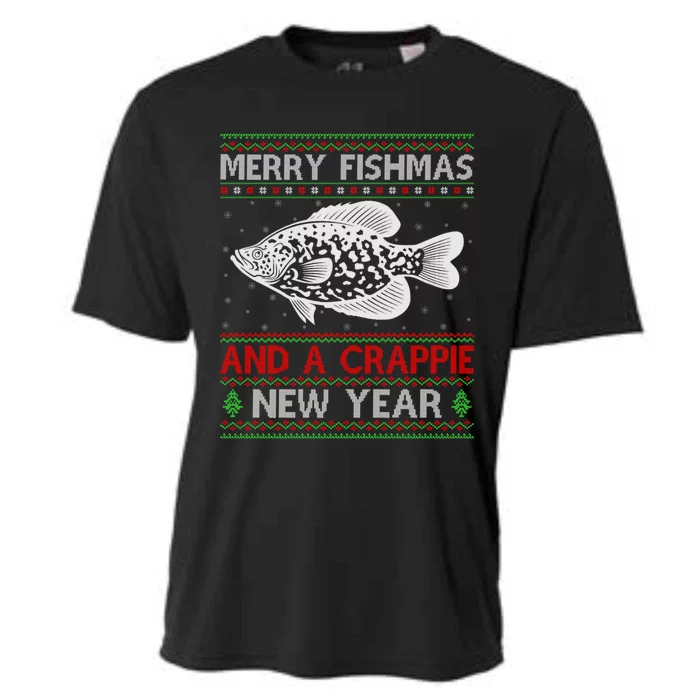 Xmas Santa Ugly Merry Fishmas Crappie Fish Christmas Meaningful Gift Cooling Performance Crew T-Shirt