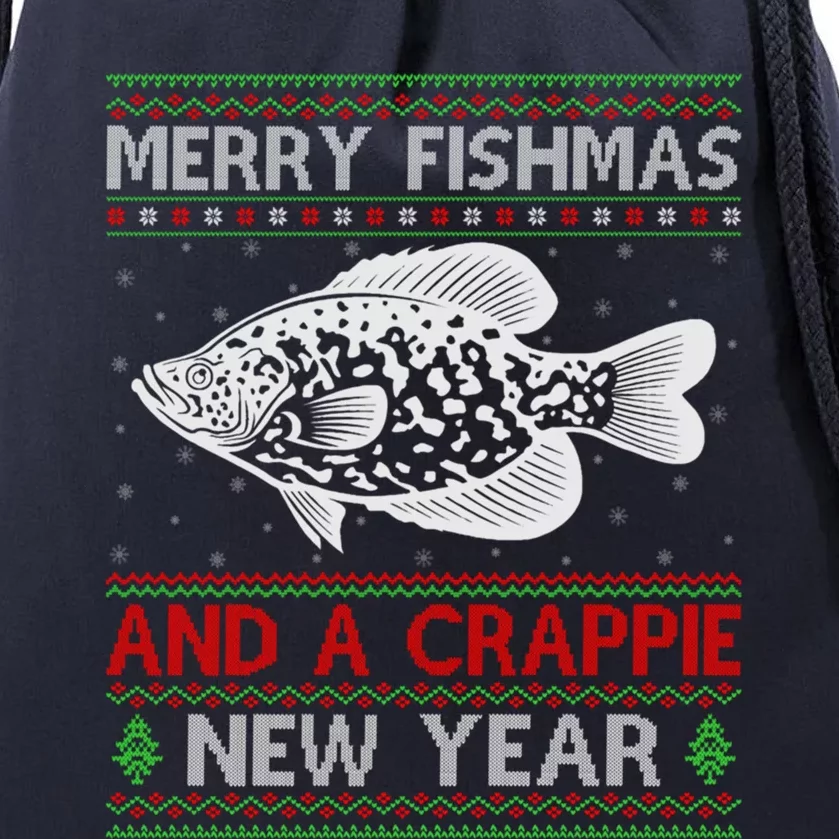 Xmas Santa Ugly Merry Fishmas Crappie Fish Christmas Meaningful Gift Drawstring Bag