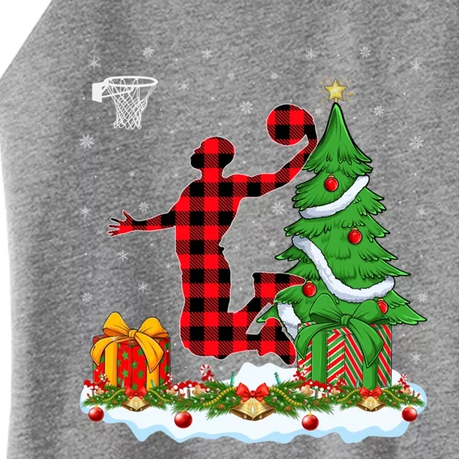 Xmas Tree Buffalo Plaid Santa Basketball Christmas Meaningful Gift Women’s Perfect Tri Rocker Tank