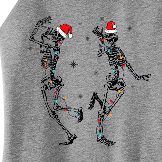 Xmas Tree Christmas Lights Christmas Skeleton Dancing Gift Women’s Perfect Tri Rocker Tank