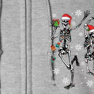 Xmas Tree Christmas Lights Christmas Skeleton Dancing Full Zip Hoodie