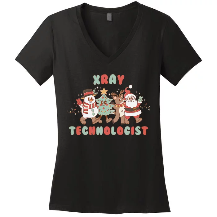 Xray Technologist Christmas Squad Ultrasound Tech Xray Tech Women's V-Neck T-Shirt