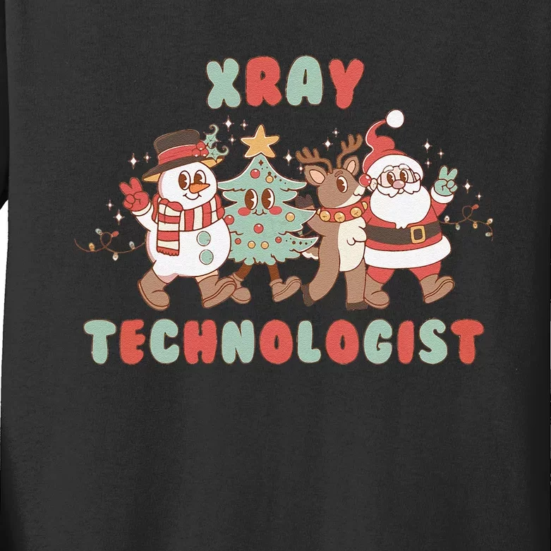 Xray Technologist Christmas Squad Ultrasound Tech Xray Tech Kids Long Sleeve Shirt