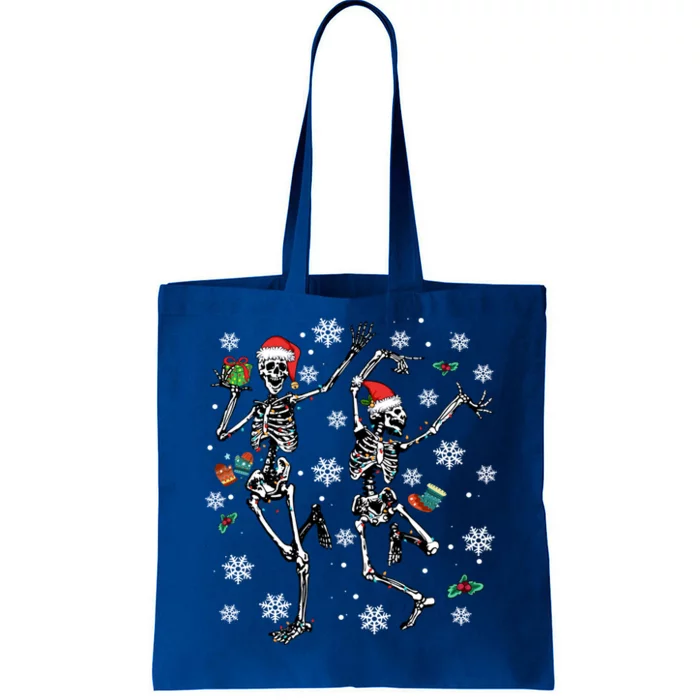 Xmas Tree Christmas Lights Christmas Skeleton Dancing Gift Tote Bag