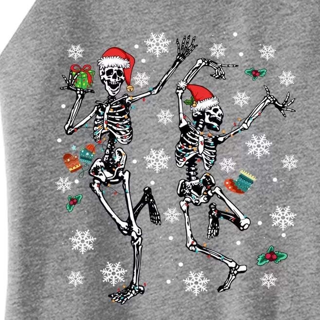 Xmas Tree Christmas Lights Christmas Skeleton Dancing Gift Women’s Perfect Tri Rocker Tank