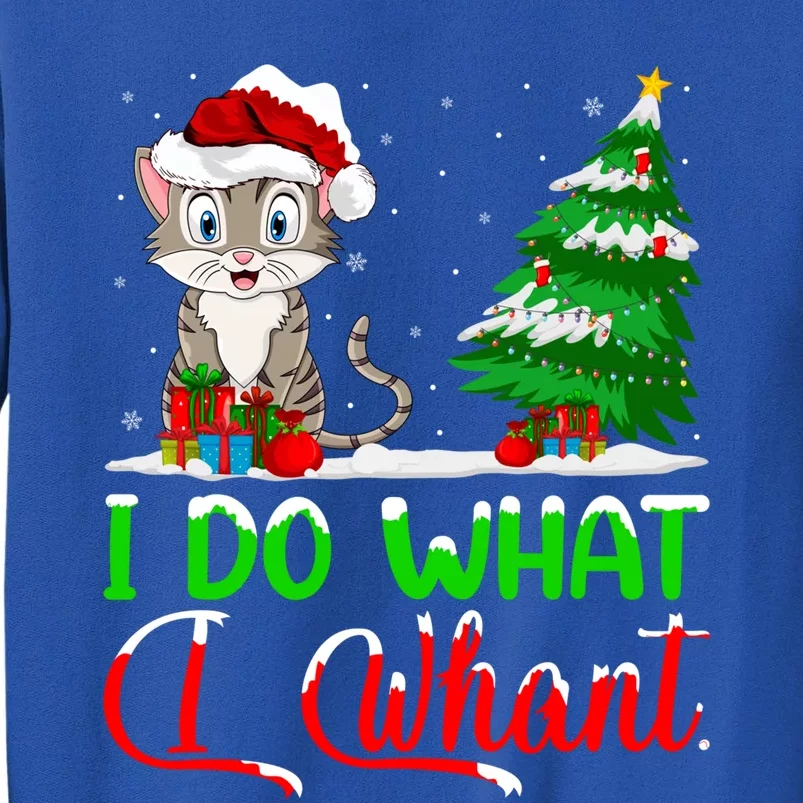 Xmas Tree Cat Lover I Do What I Want Cat Christmas Gift Tall Sweatshirt