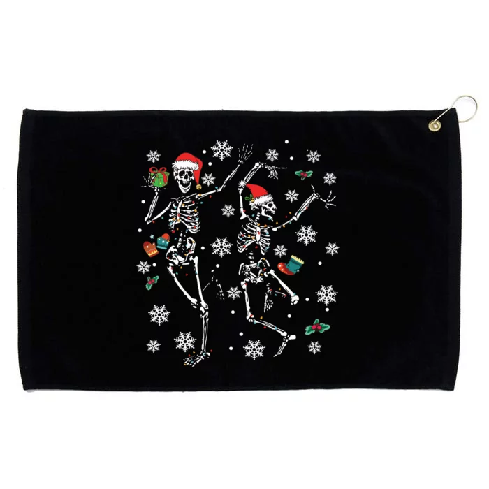 Xmas Tree Christmas Lights Christmas Skeleton Dancing Grommeted Golf Towel