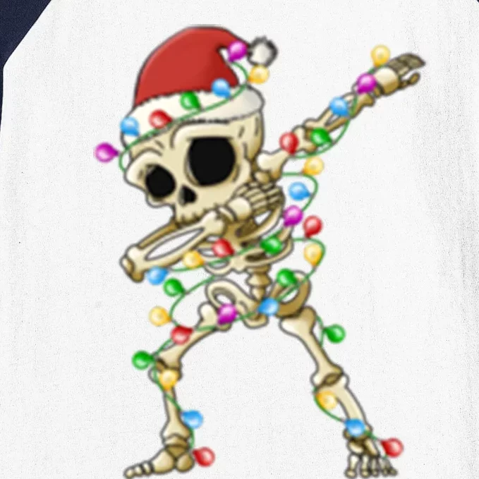 Xmas Tree Christmas Lights Christmas Funny Dabbing Skeleton Great Gift Baseball Sleeve Shirt