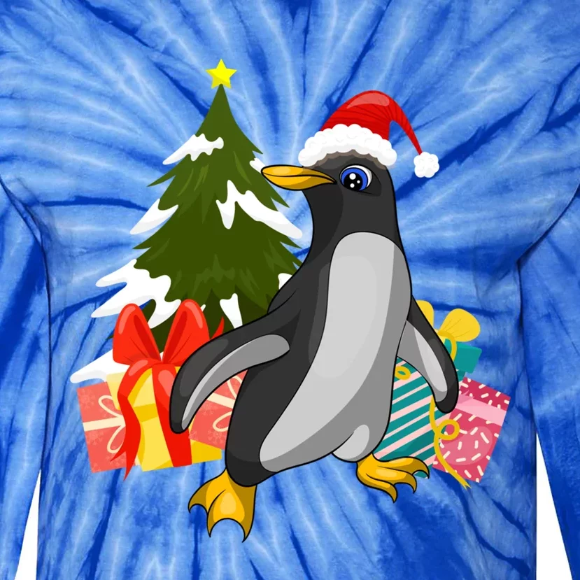 Xmas Tree Christmas Zoo Animal Lover Cute Antarctica Penguin Gift Tie-Dye Long Sleeve Shirt