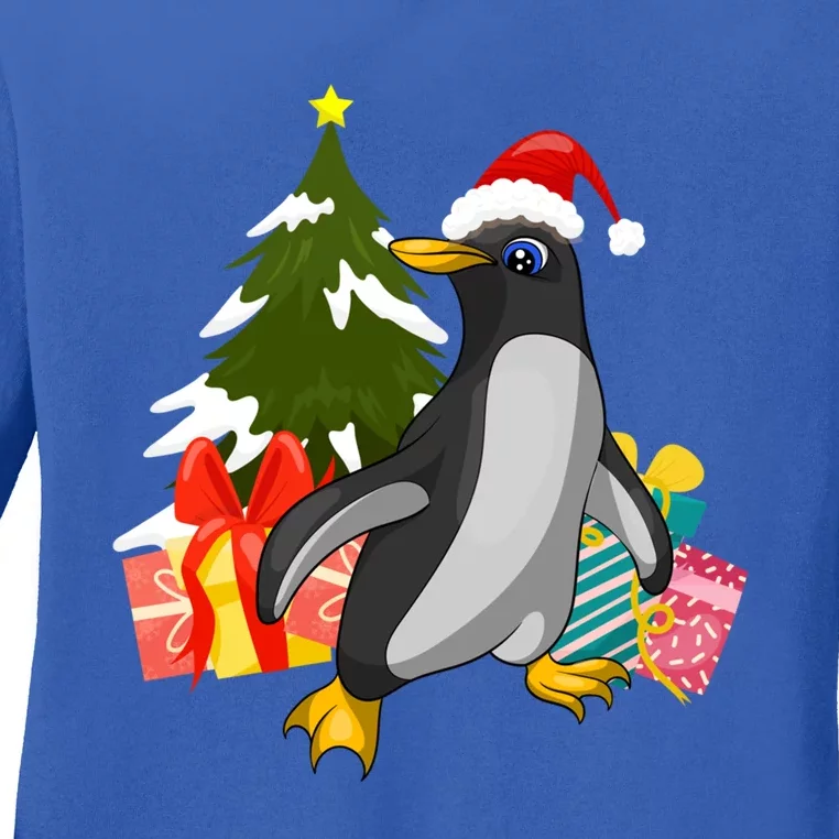 Xmas Tree Christmas Zoo Animal Lover Cute Antarctica Penguin Gift Ladies Long Sleeve Shirt