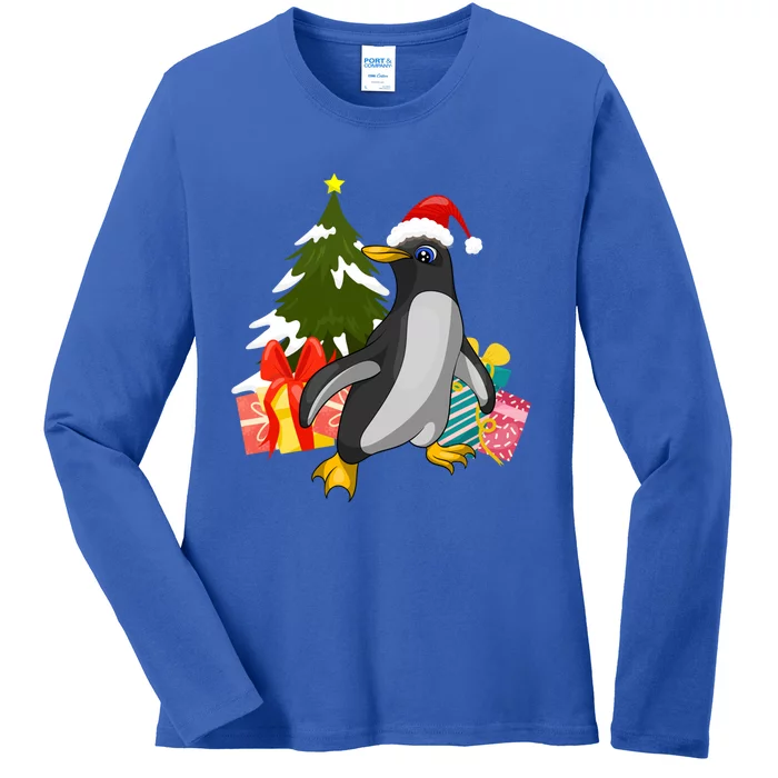 Xmas Tree Christmas Zoo Animal Lover Cute Antarctica Penguin Gift Ladies Long Sleeve Shirt