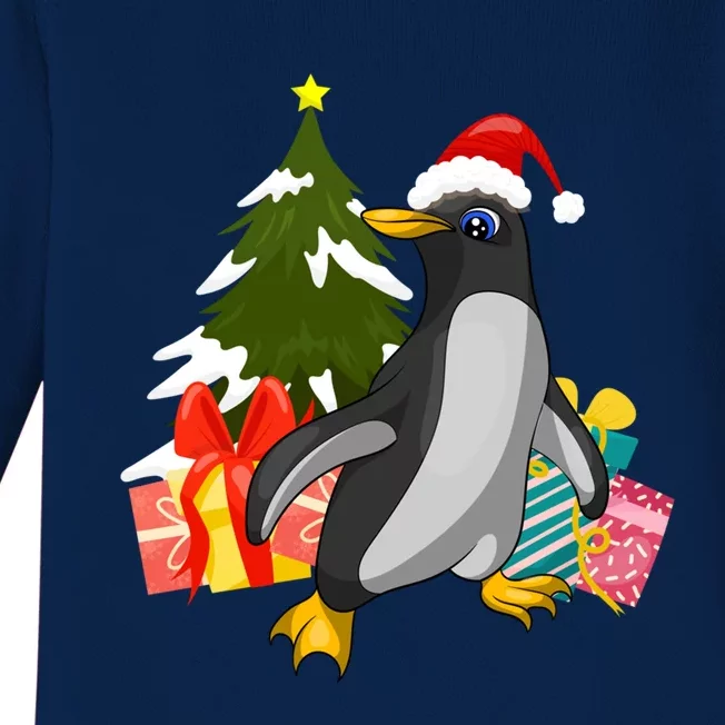 Xmas Tree Christmas Zoo Animal Lover Cute Antarctica Penguin Gift Baby Long Sleeve Bodysuit