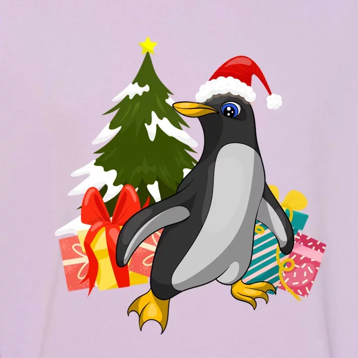 Xmas Tree Christmas Zoo Animal Lover Cute Antarctica Penguin Gift Garment-Dyed Sweatshirt