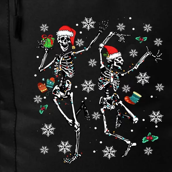 Xmas Tree Christmas Lights Christmas Skeleton Dancing Daily Commute Backpack