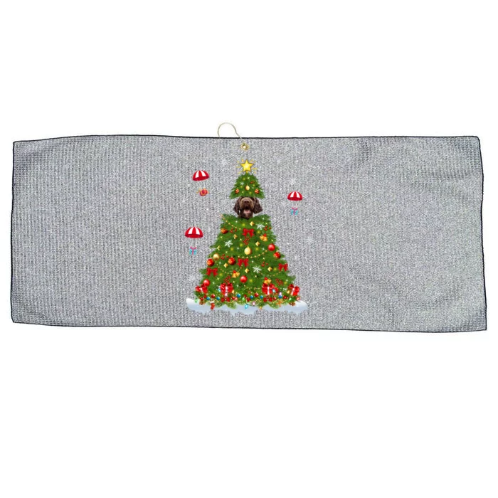 Xmas Tree Decorations Lights Santa Poodle Dog Christmas Gift Large Microfiber Waffle Golf Towel