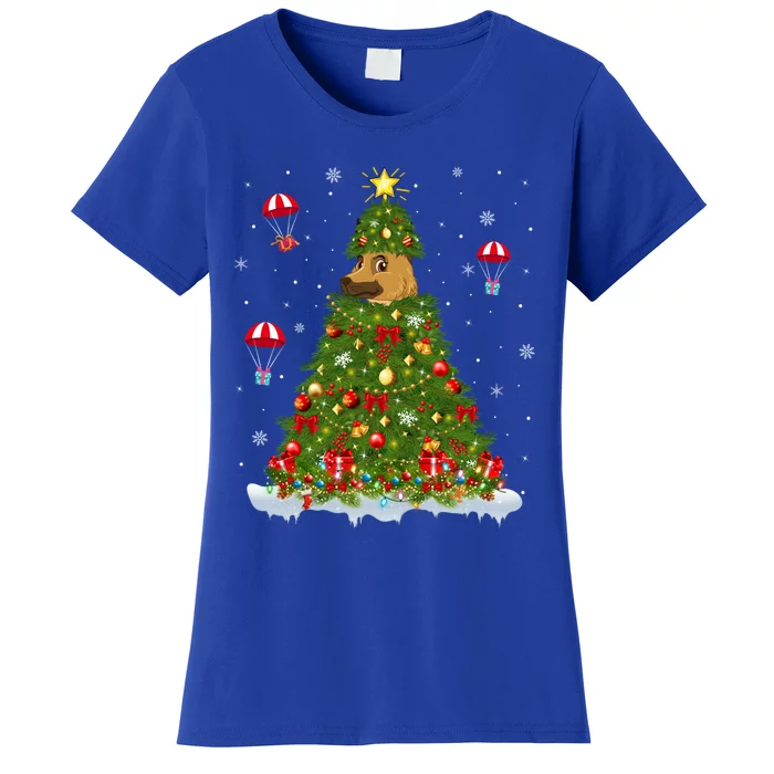 Xmas Tree Decorations Santa Ger Shepherd Dog Christmas Gift Women's T-Shirt