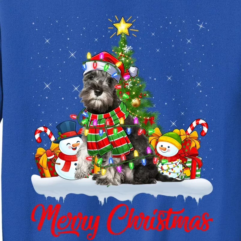 Xmas Tree Lighting Santa Miniature Schnauzer Dog Christmas Gift Sweatshirt