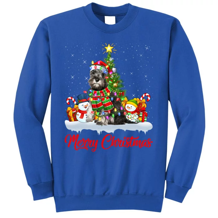 Xmas Tree Lighting Santa Miniature Schnauzer Dog Christmas Gift Sweatshirt