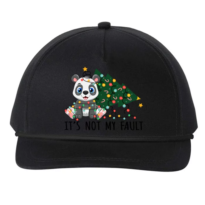 Xmas Tree Lights It Is Not My Fault Panda Christmas Gift Snapback Five-Panel Rope Hat