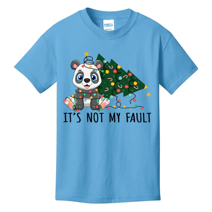 Xmas Tree Lights It Is Not My Fault Panda Christmas Gift Kids T-Shirt