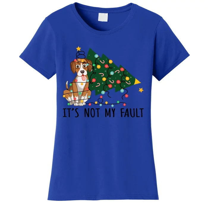 Xmas Tree Lights It Is Not My Fault Beagle Dog Christmas Cool Gift Women's T-Shirt