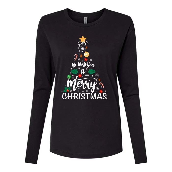 Xmas Tree Merry Christmas Womens Cotton Relaxed Long Sleeve T-Shirt