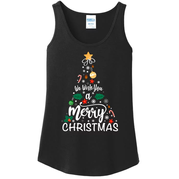 Xmas Tree Merry Christmas Ladies Essential Tank