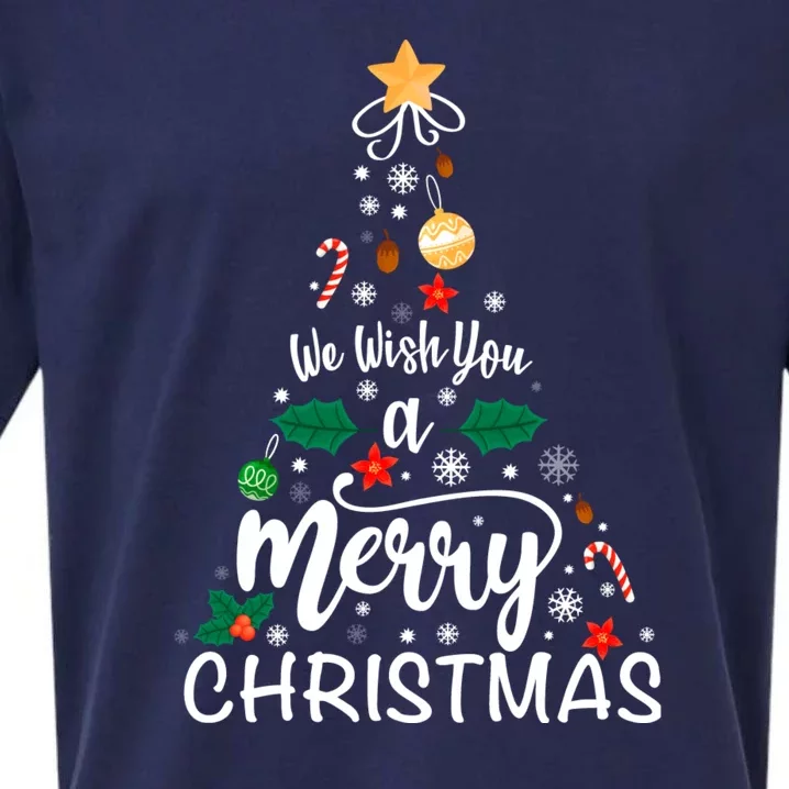 Xmas Tree Merry Christmas Sueded Cloud Jersey T-Shirt