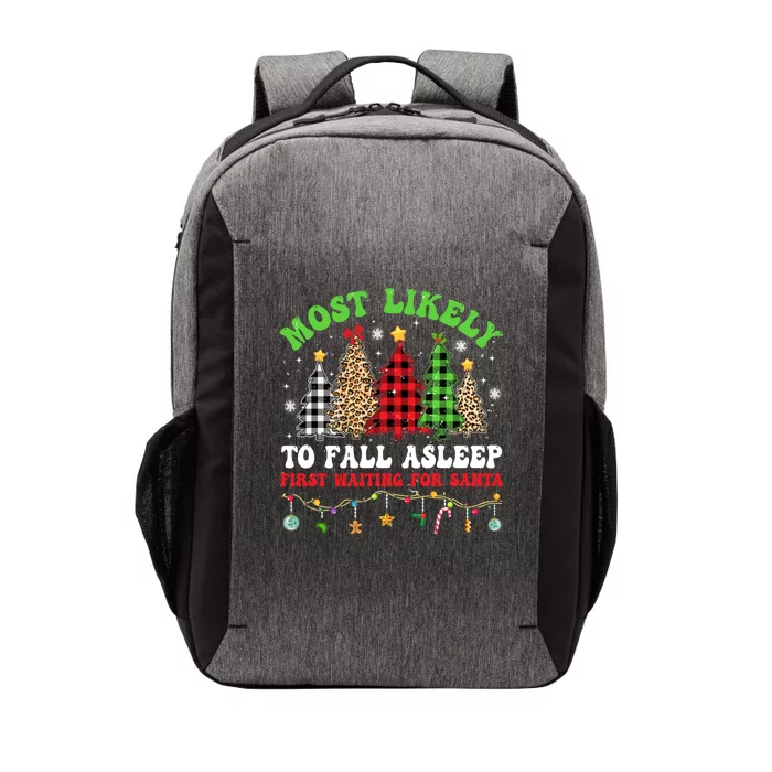 Xmas Tree Most Likely To Fall Asleep First Waiting For Santa Gift Vector Backpack