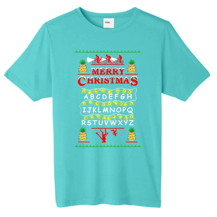 Xmas Things Pineapple Upside Down Mele Kalikimaka Stranger Gift ChromaSoft Performance T-Shirt