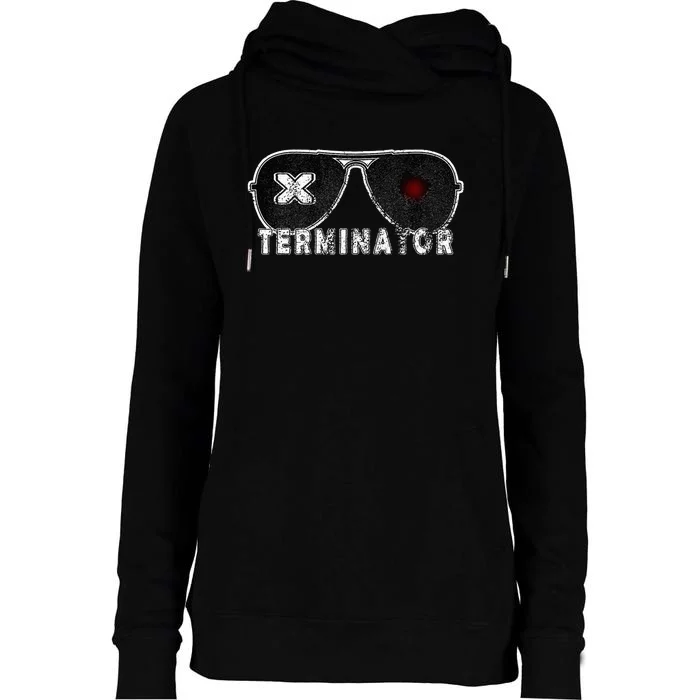 X Terminator Pest Control Sunglasses Vintage Retro Black Womens Funnel Neck Pullover Hood