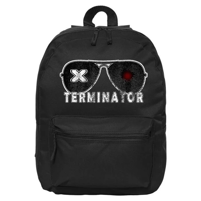 X Terminator Pest Control Sunglasses Vintage Retro Black 16 in Basic Backpack