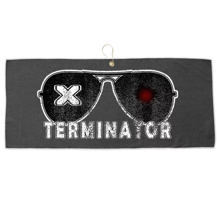 X Terminator Pest Control Sunglasses Vintage Retro Black Large Microfiber Waffle Golf Towel