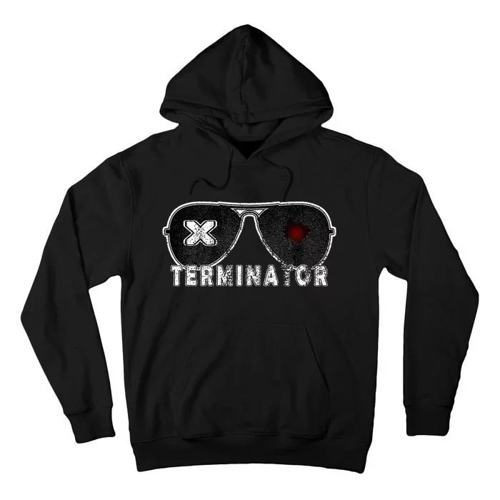 X Terminator Pest Control Sunglasses Vintage Retro Black Tall Hoodie