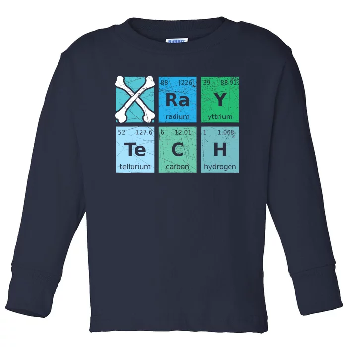 Xray Tech Radiologist Rad Tech Radiology Periodic Table Toddler Long Sleeve Shirt