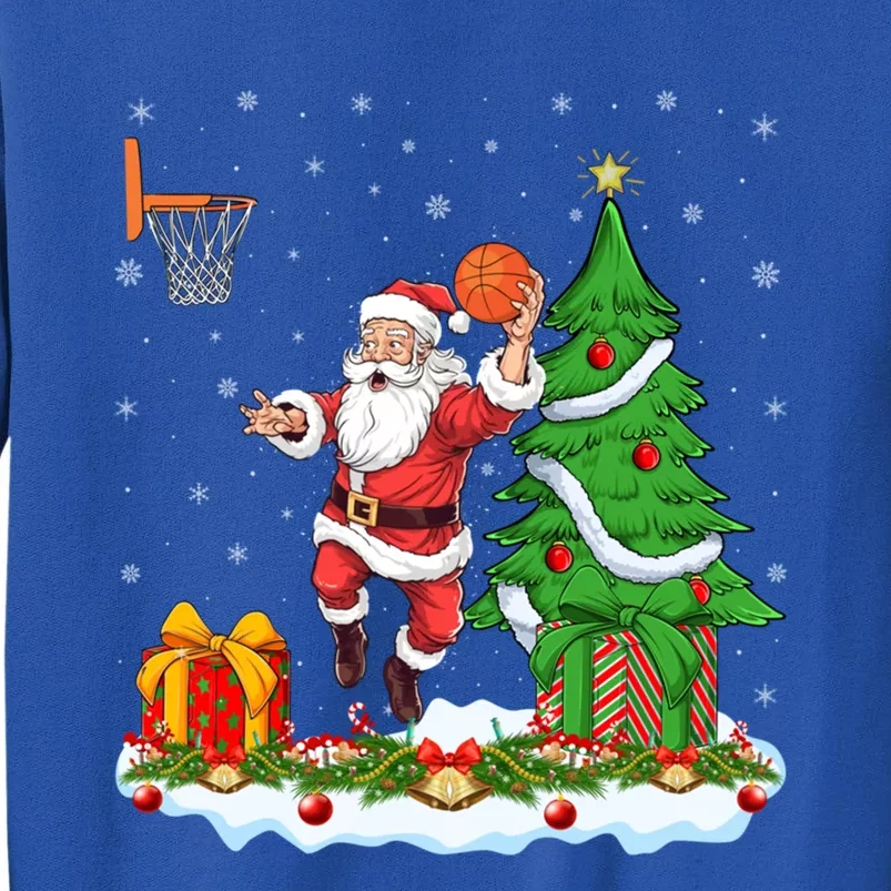 Xmas Tree Santa Playing Basketball Christmas Gift Sweatshirt