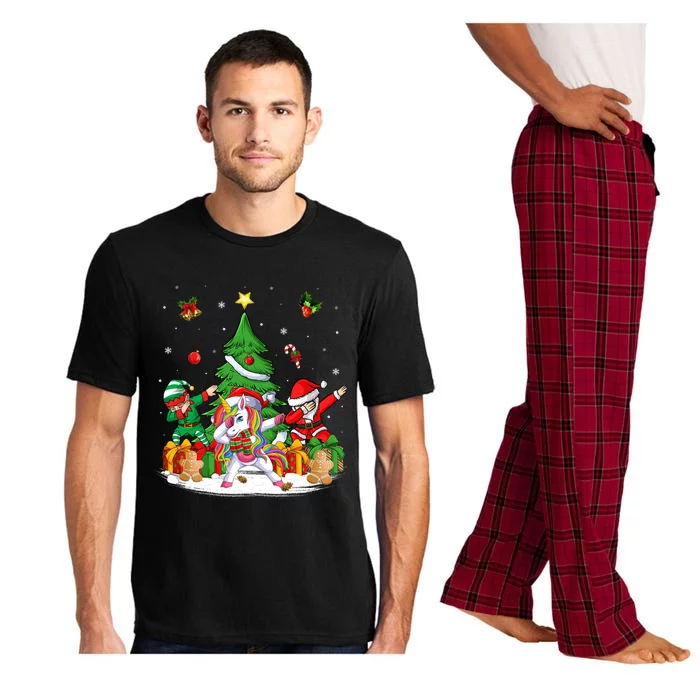 Xmas Tree Santa Claus Elf Unicorn Dabbing Christmas Meaningful Gift Pajama Set