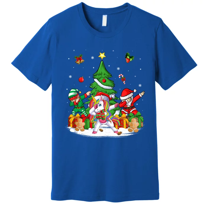 Xmas Tree Santa Claus Elf Unicorn Dabbing Christmas Meaningful Gift Premium T-Shirt