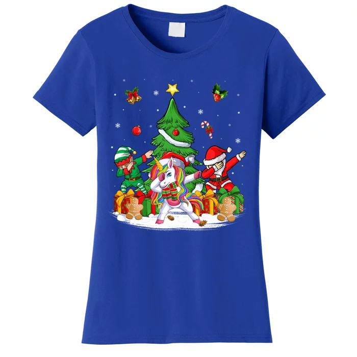 Xmas Tree Santa Claus Elf Unicorn Dabbing Christmas Meaningful Gift Women's T-Shirt