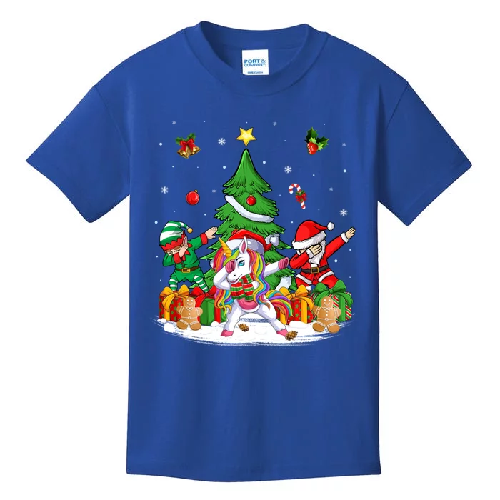 Xmas Tree Santa Claus Elf Unicorn Dabbing Christmas Meaningful Gift Kids T-Shirt