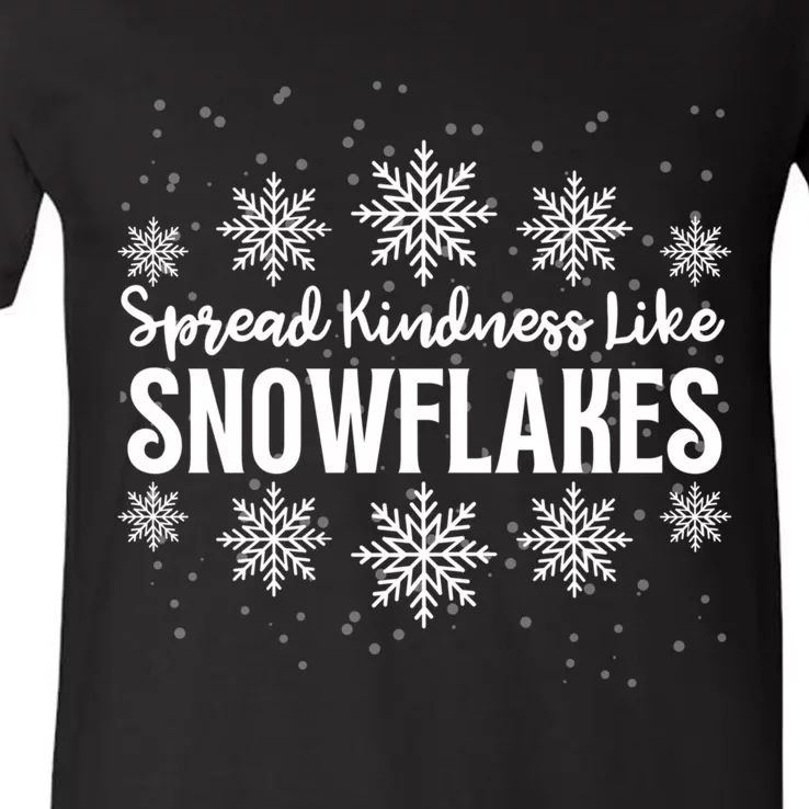 Xmas Themed Spread Kindness Like Snowflakes Merry Christmas V-Neck T-Shirt