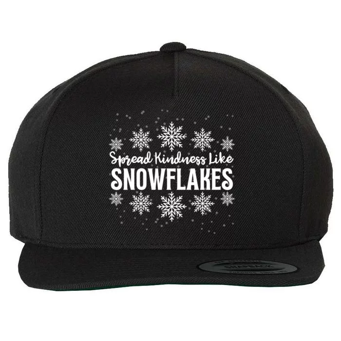 Xmas Themed Spread Kindness Like Snowflakes Merry Christmas Wool Snapback Cap