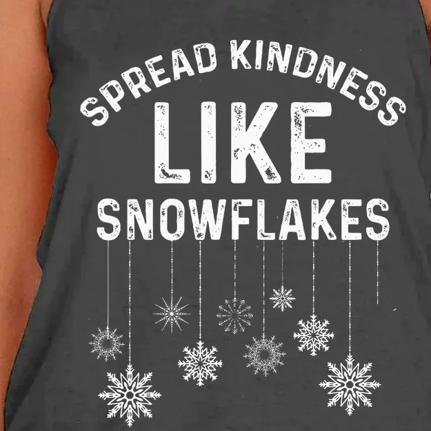 Xmas Themed Spread Kindness Like Snowflakes Merry Christmas Women's Knotted Racerback Tank