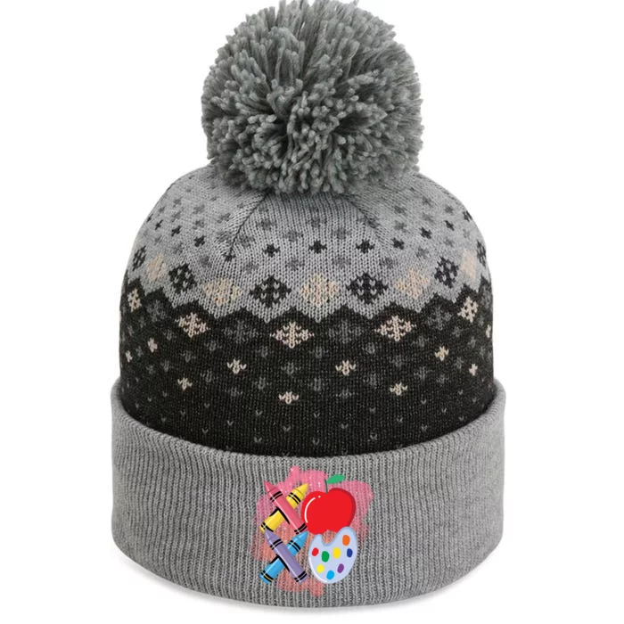 Xoxo Crayon Teacher Student 100 Days Of School The Baniff Cuffed Pom Beanie