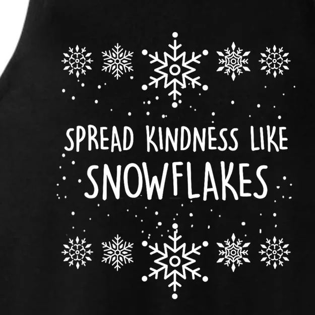 Xmas Themed Spread Kindness Like Snowflakes Merry Christmas Ladies Tri-Blend Wicking Tank