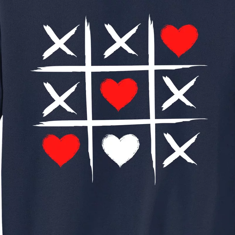 XOXO Tic Tac Toe Heart Valentines Day Tall Sweatshirt