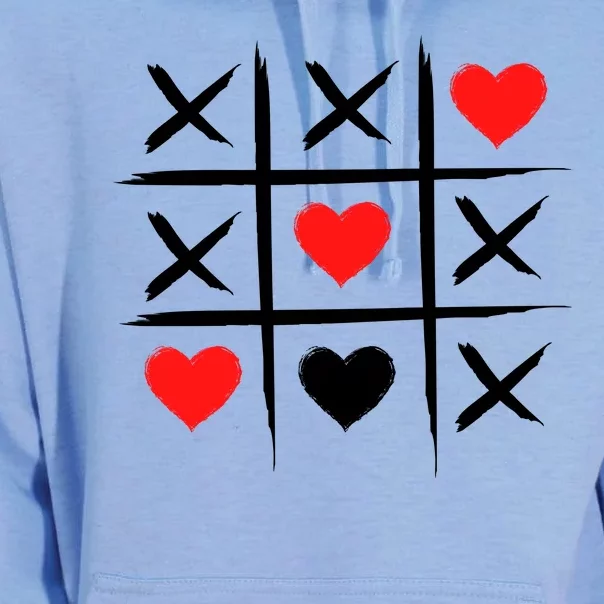 XOXO Tic Tac Toe Heart Valentines Day Unisex Surf Hoodie